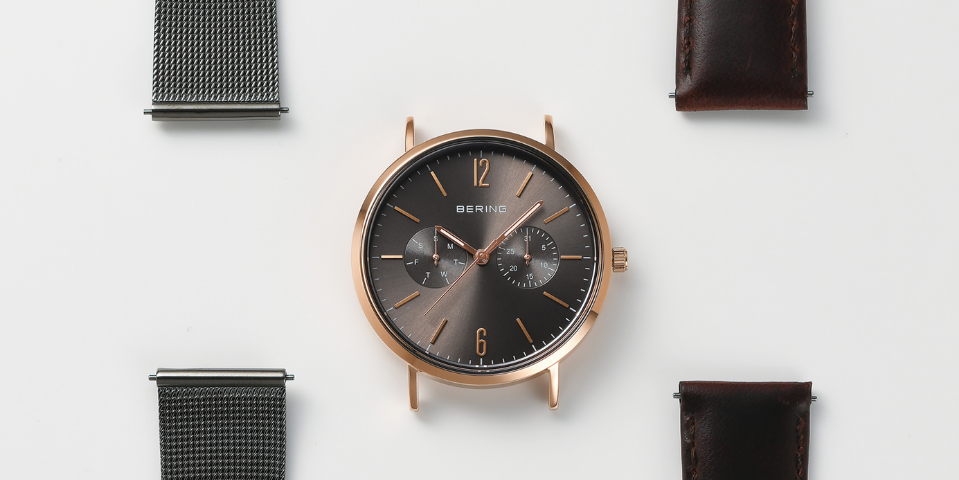 【新品未使用】BERING茶色腕時計